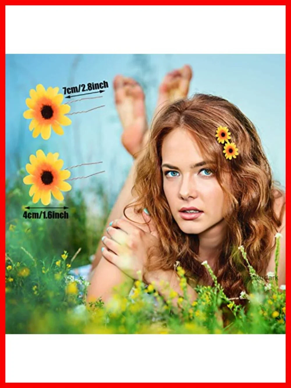 10 Pcs Sunflower Hair Accessories Set with Necklace Earrings Bracelet Ring